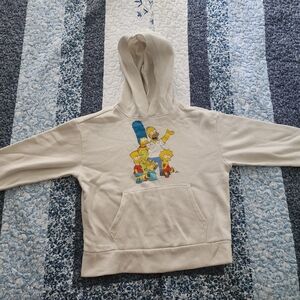 Old Navy Cream Hoodie with Cartoon Family Print